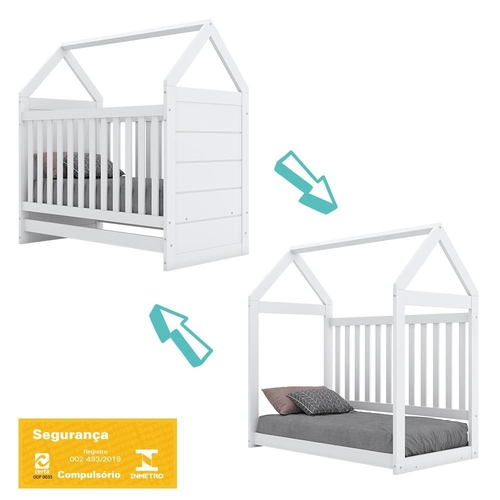 Berço mini cama montessoriano estilo casinha americano branco Clearance