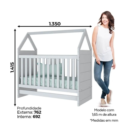 Berço mini cama montessoriano estilo casinha americano branco Clearance