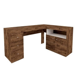 Mesa para Escritório Job Jatobá Branco Fosco – Caemmun Menor preço em Mesa para Escritório Job Jatobá Branco Fosco – Caemmun