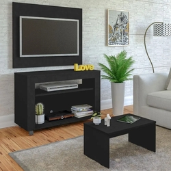 Painel Para Tv Até 32 Polegadas Com Rack E Mesa De Centro Cor Preto - Artely Cristal Menor preço em Painel Para Tv Até 32 Polegadas Com Rack E Mesa De Centro Cor Preto - Artely Cristal
