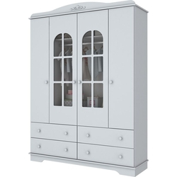 Guarda-Roupa Infantil 2 Portas c/ Vidro Provençal – Henn - Branco hp Menor preço em Guarda-Roupa Infantil 2 Portas c/ Vidro Provençal – Henn - Branco hp