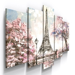 Conjunto 5 Quadros Decorativos Mosaico Caixa Alta Paris Torre Eiffel França Romantico Arvore Floral Florido Primavera Aquarela Sala Quarto é boa?