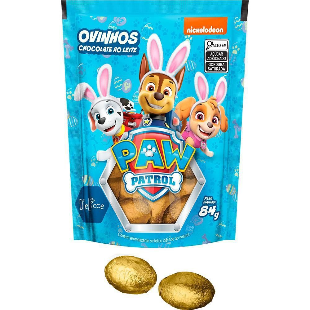 Mini Ovos Patrulha Canina Chocolate ao Leite 84g D'elicce no Shoptime Mini Ovos Patrulha Canina Chocolate ao Leite 84g D'elicce no Shoptime