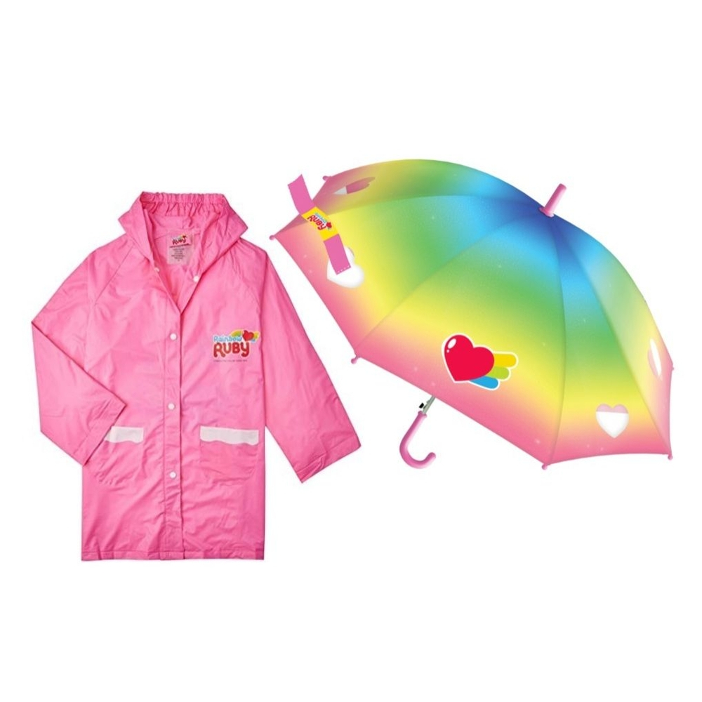 Brinquedo Boneca Grande Menina Rainbow Ruby Capa De Chuva