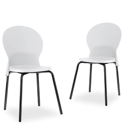Kit 02 Cadeiras Fixa Base Preta Luna F02 Branco - Lyam Decor Menor preço em Kit 02 Cadeiras Fixa Base Preta Luna F02 Branco - Lyam Decor