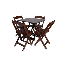 Conjunto Com Jogo De Mesa 70x70 Com 4 Cadeiras Dobráveis - Imbúia é boa?