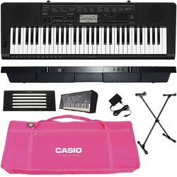 Kit Teclado Arranjador 5/8 Ctk 3500 Com Capa Casio Rosa Menor preço em Kit Teclado Arranjador 5/8 Ctk 3500 Com Capa Casio Rosa