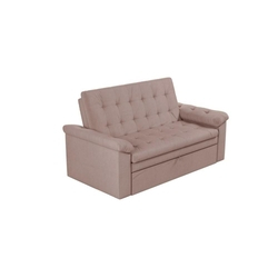 Sofá Cama Casal Reclinável Roxane - Marrom claro light Menor preço em Sofá Cama Casal Reclinável Roxane - Marrom claro light