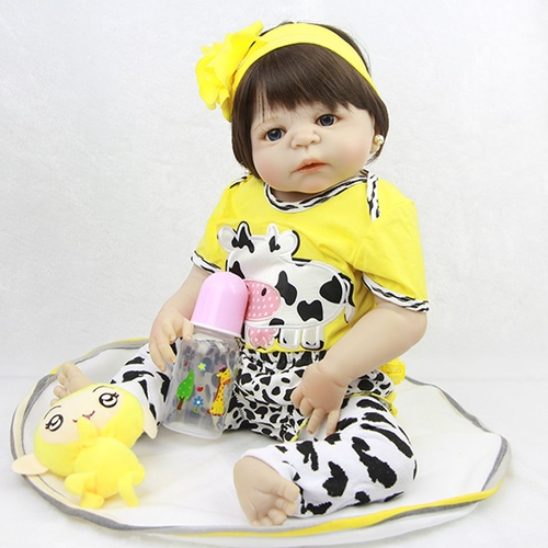 Boneca bebe reborn 100 de silicone 55 cm