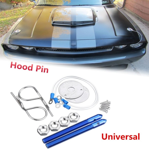 RED Universal Muscle Car Auto Hair Pin Style Pin LockIng Set With Lanyards Studs