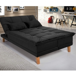 Menor preço em Sofá Cama Berlim Plus Império Estofados Preto