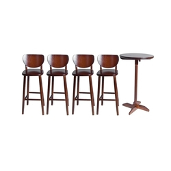 Jogo Mesa Bistrô Com 4 Banquetas Imbuia - Reisol Móveis Menor preço em Jogo Mesa Bistrô Com 4 Banquetas Imbuia - Reisol Móveis