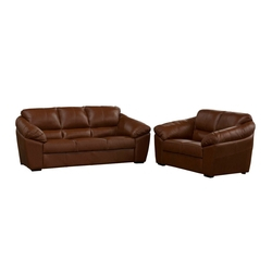 Conjunto De Sofá De Couro Floyde 3 E 2 Lugares - Conhaque Com Brilho Menor preço em Conjunto De Sofá De Couro Floyde 3 E 2 Lugares - Conhaque Com Brilho