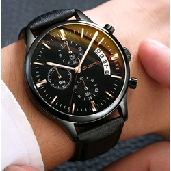 Relógio Masculino Preto Motion Design Quartz