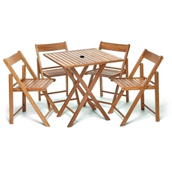 Conjunto de Mesa com 4 Cadeiras de Madeira Dobrável Gourmet Beer Castanho Com Suporte Para Ombrelone Menor preço em Conjunto de Mesa com 4 Cadeiras de Madeira Dobrável Gourmet Beer Castanho Com Suporte Para Ombrelone
