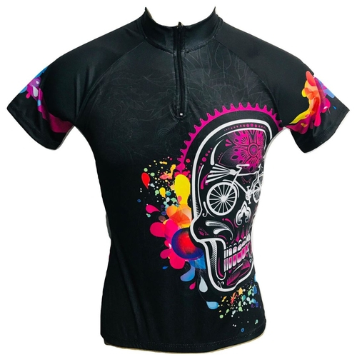 camisa ciclismo feminina caveira