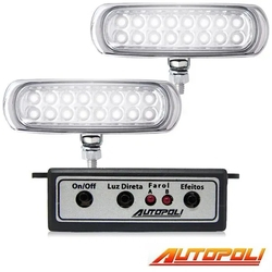 Kit Farol Milha Autopoli Ap960 Strobo Safetycar 16 Leds Luz cor Super Branco Menor preço em Kit Farol Milha Autopoli Ap960 Strobo Safetycar 16 Leds Luz cor Super Branco