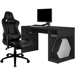 Kit Mesa Para PC Gamer Legend com Cadeira Gamer TGC12 H01 ThunderX3 Preto - Lyam Decor Menor preço em Kit Mesa Para PC Gamer Legend com Cadeira Gamer TGC12 H01 ThunderX3 Preto - Lyam Decor