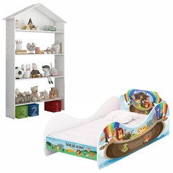 Conjunto Mini Cama Infantil Arca De Noé E Estante Infantil Casinha Buba Branco - Rpm Móveis Menor preço em Conjunto Mini Cama Infantil Arca De Noé E Estante Infantil Casinha Buba Branco - Rpm Móveis