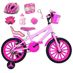 Bicicleta Infantil Aro 16 Rosa Bebê Kit Pink C/ Capacete, Kit Proteção E Cadeirinha Menor preço em Bicicleta Infantil Aro 16 Rosa Bebê Kit Pink C/ Capacete, Kit Proteção E Cadeirinha