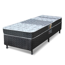 Cama box + Colchão Solteiro Castor molas Bonnel Class Slim One Face preto e branco 78 Menor preço em Cama box + Colchão Solteiro Castor molas Bonnel Class Slim One Face preto e branco 78