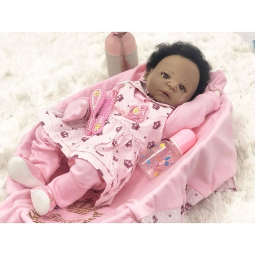 Bebê Reborn Boneca 100% Silicone Realista Negra Vários Itens na Americanas  Empresas