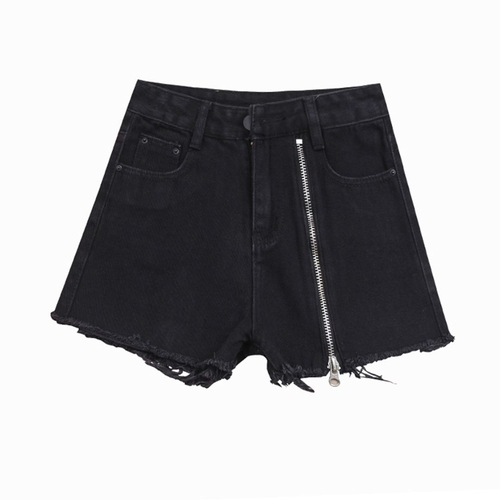 short jeans preto rasgado feminino