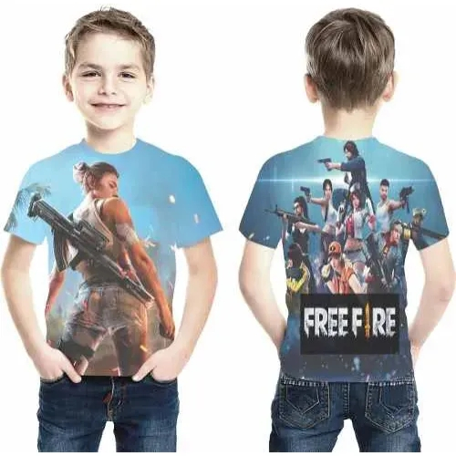 camisa do free fire infantil