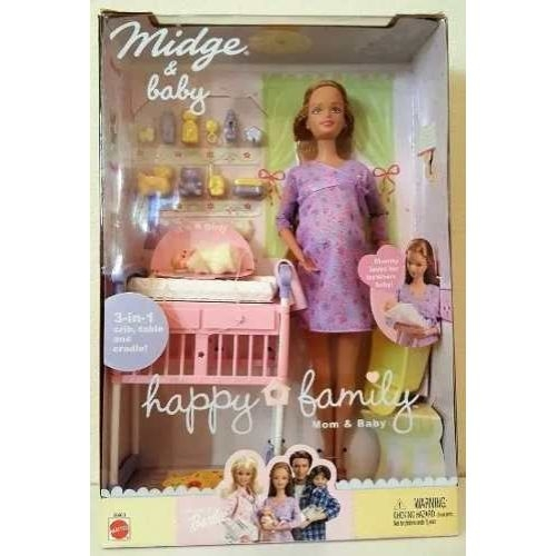 Boneca Barbie Grávida Midge Baby Família Feliz Vintage Top em