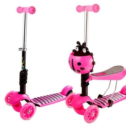 Patinete Joaninha 2 em 1 com 3 rodas e cestinha + luz na caixa Menor preço em Patinete Joaninha 2 em 1 com 3 rodas e cestinha + luz na caixa