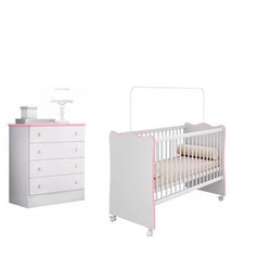 Quarto Infantil Berço e Cômoda Certificado Inmetro Rosa - Qmovi é boa?