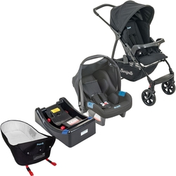 Carrinho de Bebê Travel System Burigotto Ecco Preto + Base e Ninho Pramette Menor preço em Carrinho de Bebê Travel System Burigotto Ecco Preto + Base e Ninho Pramette