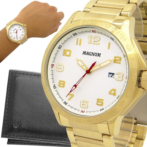 Relógio Magnum Masculino Analógico Dourado - MA31355H