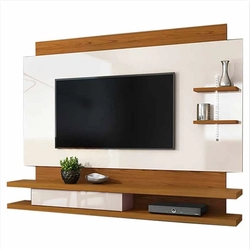 Menor preço em Painel Suspenso DJ Móveis Belano para TV 65 Pol 100% MDF Carvalho Americano Off White