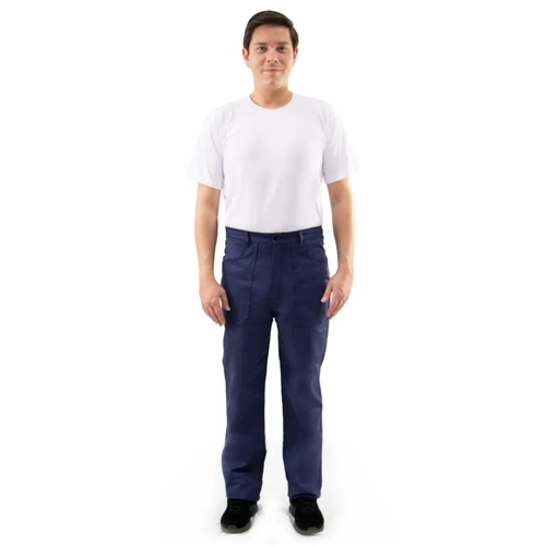calça brim meio elastico