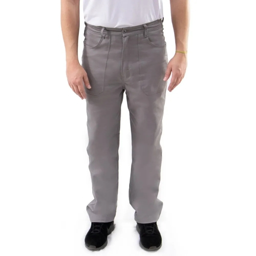 calça brim meio elastico