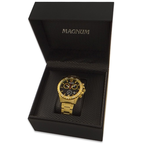 Relógio Magnum Masculino Original Dourado 2 Anos Garantia - AliExpress