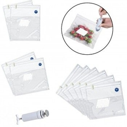Organizador Saco A Vacuo Para Alimentos 10 Sacos + 1 Bomba Succao Menor preço em Organizador Saco A Vacuo Para Alimentos 10 Sacos + 1 Bomba Succao