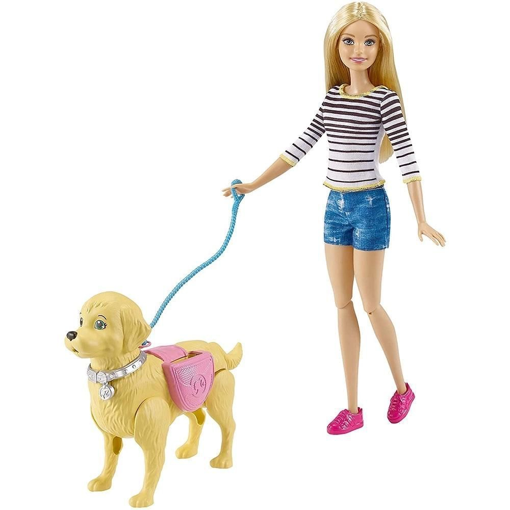 Boneca Barbie Loira Passeio com Cachorrinho - Mattel em Promoção na  Americanas