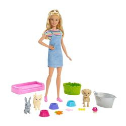 Boneca Barbie - Banho de Bichinhos Pets de Estimação - Mattel Menor preço em Boneca Barbie - Banho de Bichinhos Pets de Estimação - Mattel