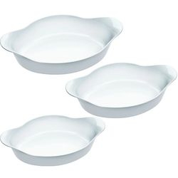 Jogo de Assadeiras Ovais 3 peças - Opaline Marinex Menor preço em Jogo de Assadeiras Ovais 3 peças - Opaline Marinex