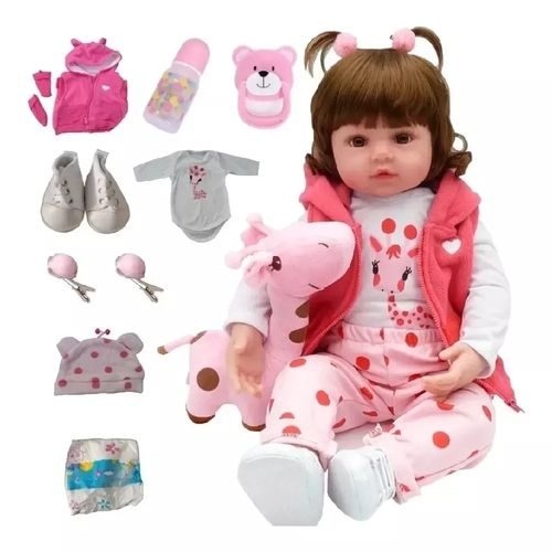 Bebe Reborn Girafinha Boneca Silicone 100% no Shoptime