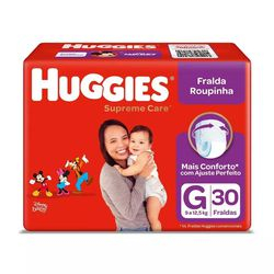 Fralda Descartável Roupinha Huggies Supreme Care G 30 Unidades Menor preço em Fralda Descartável Roupinha Huggies Supreme Care G 30 Unidades