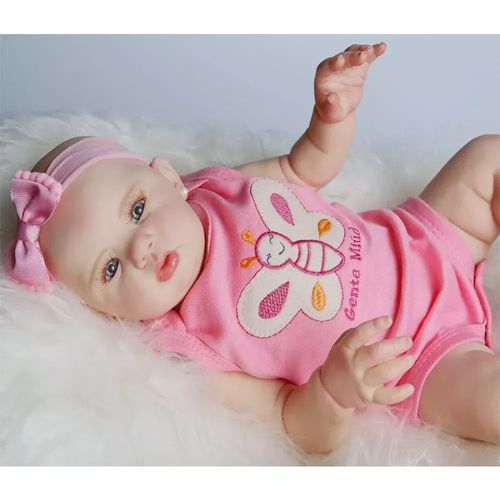 Boneca Bebê Reborn Abigail Corpo de Silicone Realista 48cm no Shoptime