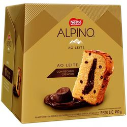 Panettone com Gotas e Recheio Chocolate Alpino Nestlé 450g Menor preço em Panettone com Gotas e Recheio Chocolate Alpino Nestlé 450g