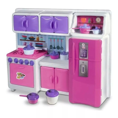 Kit Cozinha Infantil Joguinho De Outelaria Mini Chef Cor Rosa-chiclete