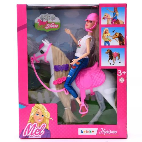 Barbie Doll & Horse Set com boneca loira em traje de Angola