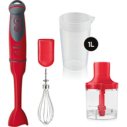 Mixer Philips Walita Linha Viva Collection Vermelho/Cinza Ri1364/40 Copo Dosador + Batedor de Clara + Mini Processador - 400W Menor preço em Mixer Philips Walita Linha Viva Collection Vermelho/Cinza Ri1364/40 Copo Dosador + Batedor de Clara + Mini Processador - 400W