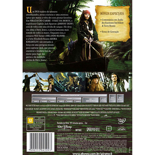 Dvd Piratas do Caribe, O Baú da Morte (Cód. 1348), Filme e Série Piratas  Do Caribe Usado 83892782