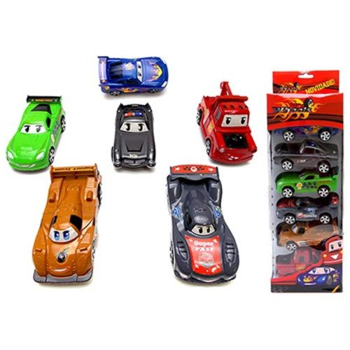 Kit Mini Carrinhos de Corrida a Fricção 6 Unidades - Cores e Modelos  Sortidos Brinquedos Bambalalão Brinquedos Educativos